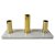 CASTICAL EM METAL PARA 3 VELAS DOURADO COM BASE EM MARMORE B - Imagem 1