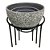 CONJ. DE CACHEPOTS DE CERAMICA COM SUPORTE DE METAL 3 PCS G - Imagem 1