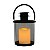 LANTERNA DE METAL E VIDRO COM VELA LED 12,5CM X 14,5CM X 20C - Imagem 1