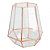 VASO SEXTAVADO DE METAL E VIDRO ROSE 19CM X 21CM X 22,5CM - Imagem 1