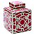 POTE DECORATIVO DE CERAMICA VERMELHO E BRANCO - Imagem 1