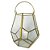 VASO DE VIDRO E METAL DOURADO 15CM X 15CM X 19CM - Imagem 1