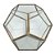 LANTERNA GEOMETRICA DE METAL E VIDRO DOURADA 14CM X 14CM X 1 - Imagem 1