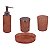 KIT BANHEIRO DE VIDRO SALMAO 4 PCS GG 13CM X 9CM X 3CM G 7CM - Imagem 1