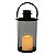 LANTERNA DE METAL E VIDRO COM VELA LED 12,5CM X 14,5CM X 26C - Imagem 1