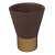 VASO DECORATIVO DE RESINA MARROM E DOURADO - Imagem 1