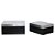 CONJ. DE CAIXAS DE MADEIRA PRETO E PRATA 2 PCS G 17,8CM X - Imagem 1