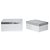 CONJ. DE CAIXAS DE MADEIRA BRANCA 2 PCS G 17,7CM X 8CM X 1 - Imagem 1
