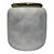 CACHEPOT DE CERAMICA CINZA E DOURADO - Imagem 1