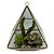 TERRAREO DE VIDRO E METAL DOURADO E FLORES DECORATIVAS - Imagem 1