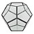 VASO GEOMETRICO DE METAL E VIDRO PRETA 18,5CM X 18,5CM X 15, - Imagem 1