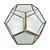 LANTERNA GEOMETRICA DE METAL E VIDRO DOURADA 18,5CM X 18,5CM - Imagem 1