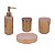 KIT BANHEIRO DE VIDRO DOURADO 4 PCS GG 13 X 9 X 3CM G 7 X 7 - Imagem 1