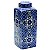 POTE DECORATIVO DE CERAMICA AZUL E BRANCO - Imagem 1
