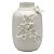 VASO DE CERAMICA BRANCO COM FLORES APLICADAS 3D 16,6CM X 14, - Imagem 1
