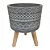 CACHEPOT DE CIMENTO COM BASE DE MADEIRA - Imagem 1