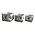 CJ DE CESTOS DE RATTAN E TECIDO  3 PCS G 32CM X 32CM X 23CM - Imagem 1