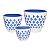 CJ. DE CACHEPOTS BRANCO E AZUL - 3 PCS - Imagem 1
