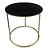 BANQUETA DE METAL E VELUDA PRETO E DOURADO - Imagem 1