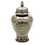 POTE DECORATIVO DE CERAMICA BEGE E BRANCO - Imagem 1