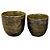 CJ. DE CACHEPOTS DE CERAMICA DOURADO - 2PS - Imagem 1