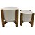 CONJ DE CACHEPOTS DE CERAMICA BRANCO E MARROM  2 PECAS - Imagem 1
