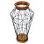 VASO DE FERRO E MADEIRA 26CM X 26CM X 51,7CM - Imagem 1