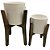 CONJ DE CACHEPOTS DE CERAMICA BRANCO E MARROM  2 PECAS - Imagem 1