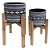 CJ. DE CACHEPOTS DE CERAMICA COM BASE DE MADEIRA - 2PS - Imagem 1