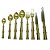 CJ. DE TALHERES - 8 PCS EM METAL DOURADO COLHER 13CM / 16CM - Imagem 1