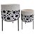 CJ. DE CACHEPOTS DE CERAMICA COM BASE DE MADEIRA - 2PS - Imagem 1