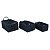 CJ DE CESTOS COM ALCA E TECIDO AZUL  3PCS G38 X 28 X 18CM  M - Imagem 1