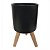 CACHEPOT DE CIMENTO COM BASE DE MADEIRA - Imagem 1