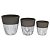 CJ DE CACHEPOTS DE CERAMICA MARMORIZADA  3PCS G17,5CM X 17,5 - Imagem 1