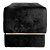 PUFF DE VELUDO PRETO COM DETALHE DOURADO - Imagem 1