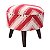 MINI BANCO EM TECIDO E MADEIRA VERMELHO E BRANCO 40CM X 40CM - Imagem 1