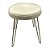 BANQUETA DE METAL E VELUDO OFF WHITE E DOURADO - Imagem 1