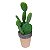 CACTO DECORATIVO EM PLASTICO E CERAMICA BEGE E CINZA 16CM X - Imagem 1