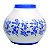 VASO DE CERAMICA BRANCO E AZUL - Imagem 1