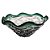 FRUTEIRA DE VIDRO PRETO E VERDE 34CM X 34CM X 15CM - Imagem 1