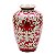 VASO DECORATIVO DE CERAMICA VERMELHO E BRANCO - Imagem 1