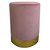 BANQUETA EM METAL E VELUDO ROSA E DOURADA 35CM X 35CM X 45CM - Imagem 1