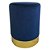BANQUETA EM METAL E VELUDO AZUL E DOURADA 35CM X 35CM X 45CM - Imagem 1