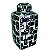 POTE DECORATIVO DE CERAMICA BRANCO E AZUL - Imagem 1