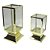 CJ DE LANTERNAS DE METAL E VIDRO DOURADAS 3 PCS G  16,5 X 16 - Imagem 1