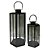 CJ. DE LANTERNAS DE VIDRO E METAL PRETO - 2PS - Imagem 1