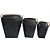 CONJ. DE VASOS DE METAL COM DETALHES ROSE  3 PCS G  28,5 CM - Imagem 1