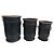 CONJ. DE VASOS DE METAL COM DETALHES ROSE  3 PCS G  32CM X 3 - Imagem 1