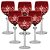 CJ. DE TACAS DE CRISTAL LAPIDADO - 6 PCS - VERMELHO -  350 M - Imagem 1
