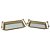 CONJ. DE BANDEJAS EM METAL E ESPELHO DOURADO  2 PCS G  60CM - Imagem 1